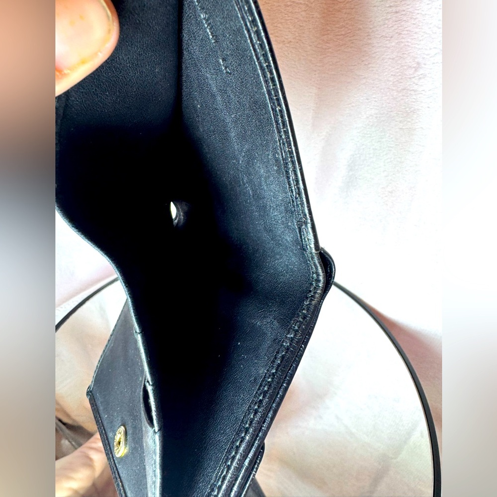 Loewe Anagram Wallet Vintage Black Crosshatch Leather Bifold Coin Pouch LVMH - Picture 4 of 12